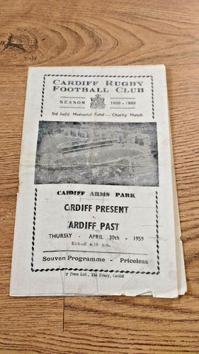 Cardiff Present v Cardiff Past 1959 Rugby Programme