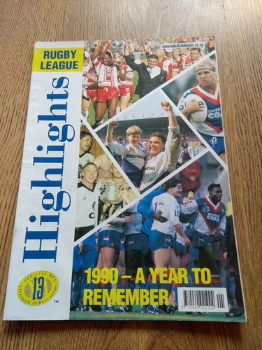 'Rugby League Highlights' Dec 1990 / Jan 1991 Magazine