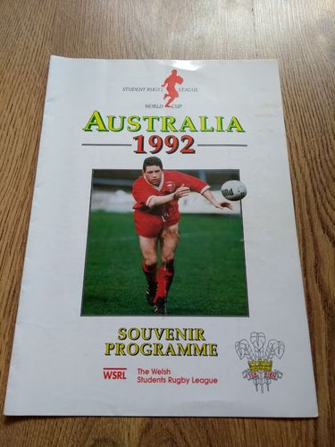 Welsh Students 1992 Student World Cup RL Brochure