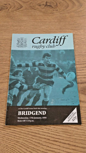 Cardiff v Bridgend Jan 1990 Rugby Programme