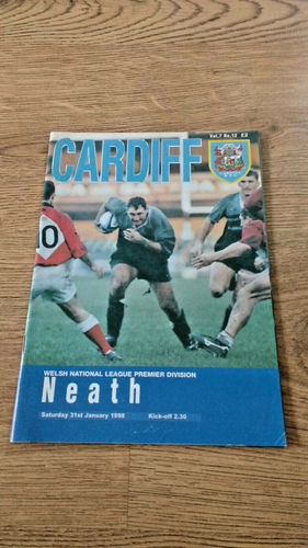 Cardiff v Neath Jan 1998 Rugby Programme