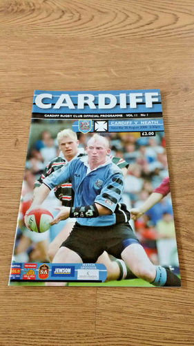 Cardiff v Neath Aug 2000 Rugby Programme