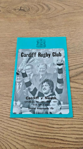 Cardiff v Neath Sept 1981 Rugby Programme
