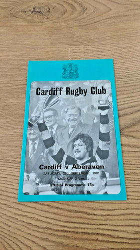 Cardiff v Aberavon Sept 1981 Rugby Programme