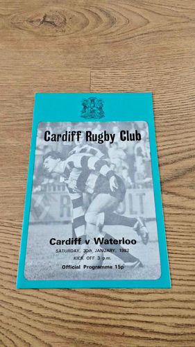 Cardiff v Waterloo Jan 1982 Rugby Programme