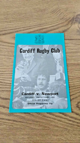 Cardiff v Newport Oct 1982 Rugby Programme