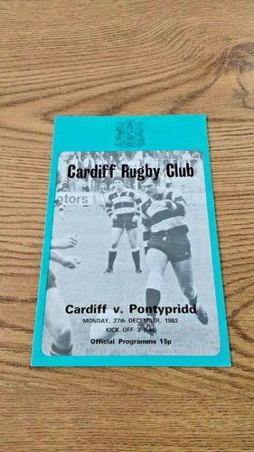 Cardiff v Pontypridd Dec 1982 Rugby Programme