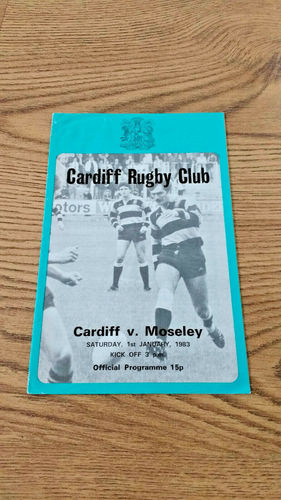Cardiff v Moseley Jan 1983 Rugby Programme