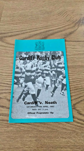 Cardiff v Neath Apr 1983 Rugby Programme