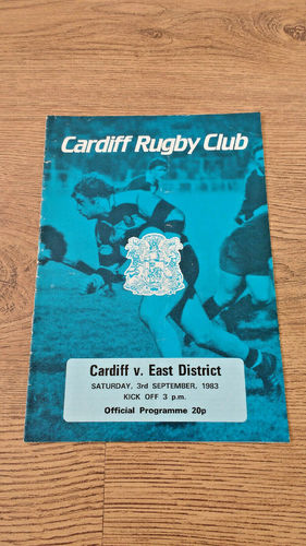 Cardiff v East District Sept 1983 Rugby Programme