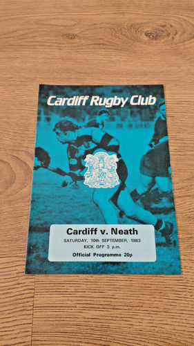Cardiff v Neath Sept 1983 Rugby Programme