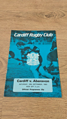 Cardiff v Aberavon Sept 1983 Rugby Programme