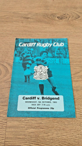 Cardiff v Bridgend Oct 1983 Rugby Programme
