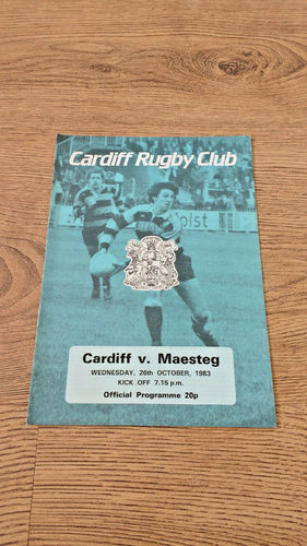 Cardiff v Maesteg Oct 1983 Rugby Programme