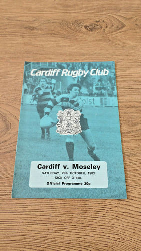 Cardiff v Moseley Oct 1983 Rugby Programme