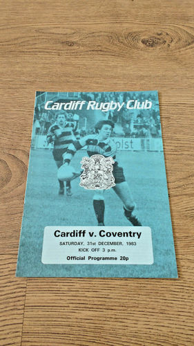 Cardiff v Coventry Dec 1983 Rugby Programme