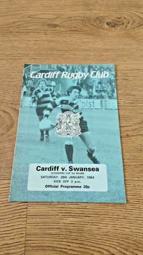 Cardiff v Swansea Jan 1984 Rugby Programme