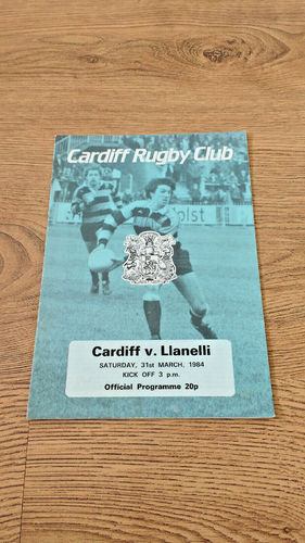 Cardiff v Llanelli Mar 1984 Rugby Programme