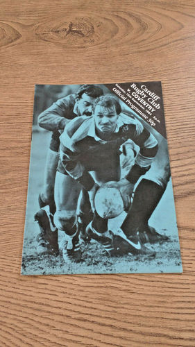 Cardiff v Coventry Sept 1984 Rugby Programme