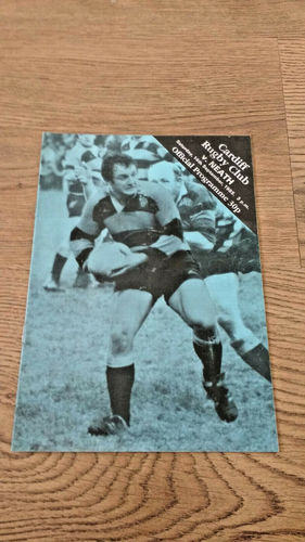 Cardiff v Neath Sept 1985 Rugby Programme