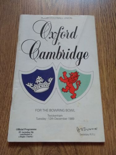 Oxford University v Cambridge University 1989 Rugby Programme