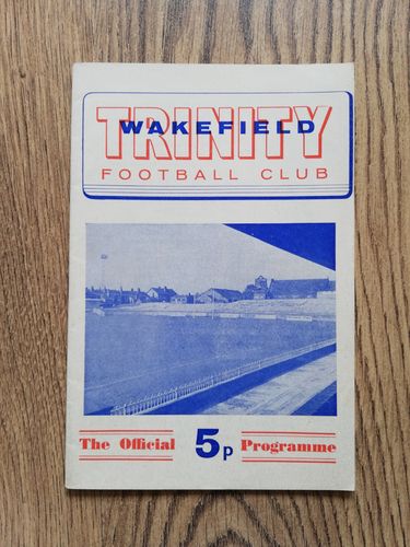 Wakefield v Featherstone Apr 1972 RL Programme