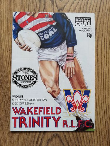 Wakefield v Widnes Oct 1990 Rugby League Programme