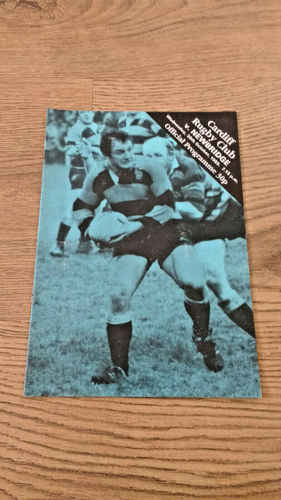 Cardiff v Newbridge Oct 1985 Rugby Programme