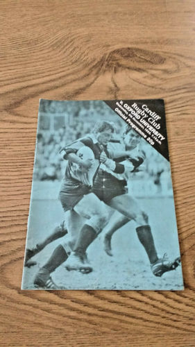 Cardiff v Oxford University Nov 1986 Rugby Programme