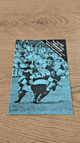 Cardiff v Newbridge Dec 1987 Rugby Programme