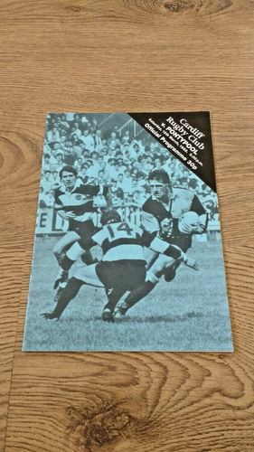 Cardiff v Pontypool Mar 1988 Rugby Programme