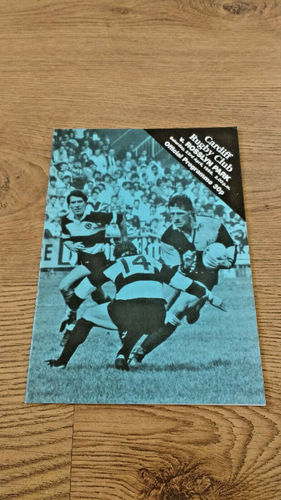 Cardiff v Rosslyn Park Apr 1988 Rugby Programme