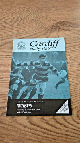 Cardiff v Wasps Oct 1989 Rugby Programme