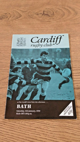 Cardiff v Bath Jan 1990 Rugby Programme