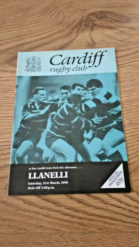 Cardiff v Llanelli Mar 1990 Rugby Programme