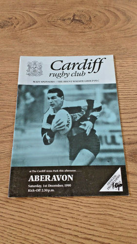 Cardiff v Aberavon Dec 1990 Rugby Programme