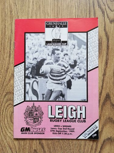 Leigh v Widnes Sept 1989 Lancashire Cup Rugby League Programme