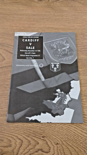 Cardiff v Sale Nov 1996 Rugby Programme