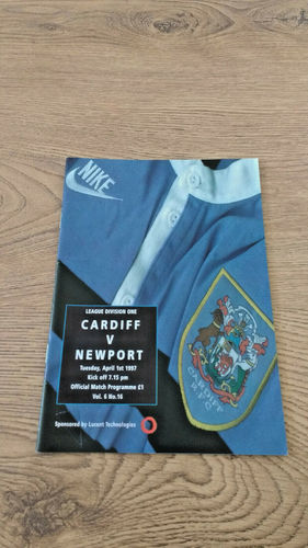 Cardiff v Newport Apr 1997 Rugby Programme