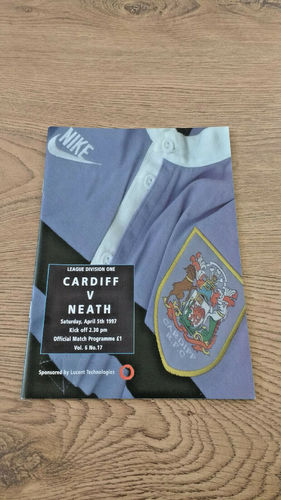 Cardiff v Neath Apr 1997 Rugby Programme