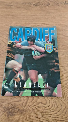 Cardiff v Llanelli May 1998 Rugby Programme