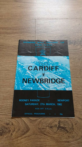 Cardiff v Newbridge Mar 1982 Welsh Cup Semi-Final Rugby Programme