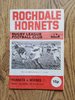 Rochdale Hornets v Widnes Mar 1979 RL Programme