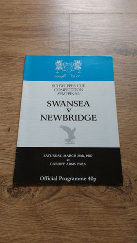 Swansea v Newbridge Mar 1987 Welsh Cup Semi-Final Rugby Programme