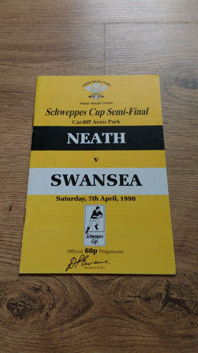 Neath v Swansea Apr 1990 Welsh Cup Semi-Final Rugby Programme