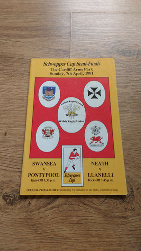 Swansea v Pontypool \ Neath v Llanelli 1991 Welsh Cup Semi-Final Programme