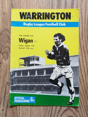 Warrington v Wigan Aug 1972 Locker Cup RL Programme