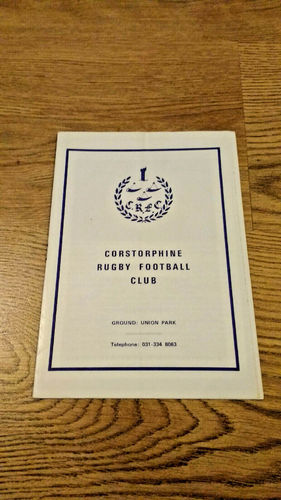Corstorphine v Highland (circa 1979) Rugby Programme