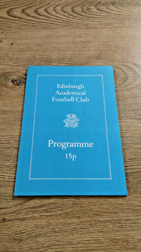 Edinburgh Academicals v Watsonians Nov 1985 Rugby Programme
