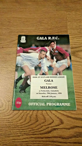 Gala v Melrose Jan 1994 Rugby Programme